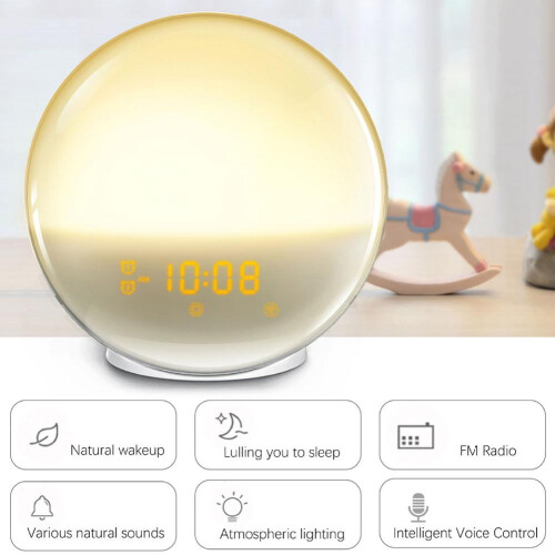 Simulated Sunrise Wake-up Alarm Clock Light L0W1 2