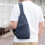 Τσάντα τσέπης Sling Bag για άνδρες και γυναίκες, χιαστί με ελαφρύ τσαντάκι, μπλε 4