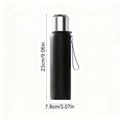 Μπουκάλι νερού από ανοξείδωτο ατσάλι 600ml με δοχείο τσαγιού, αδιάβροχο καπάκι, 2