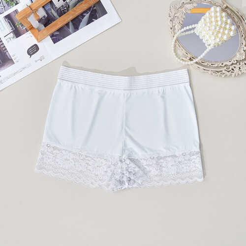 Γυναικείο σορτς Ice Silk Boyshorts με ψηλή μέση και δαντέλα 1