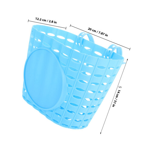 OUNONA Handlebar Bike Basket Rectangular Plastic Sky-blue Practical Design For Children 1Pcs 1