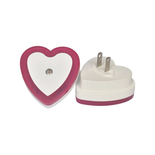 Hjerteformet LED-nattlys med skumrings-til-daggry-sensor 1