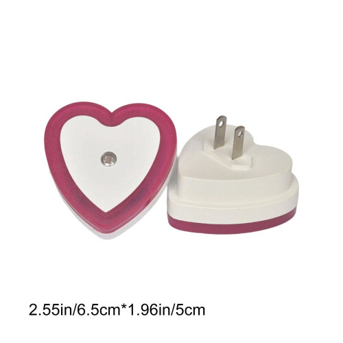 Hjerteformet LED-nattlys med skumrings-til-daggry-sensor 2