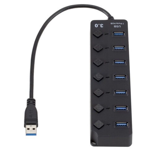 Hub USB 3.0 cu 7 porturi și switch-uri individuale 1