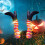 Πάσσαλοι για το Halloween με ανάποδα πόδια μάγισσας, διακόσμηση εξωτερικού χώρου για 6
