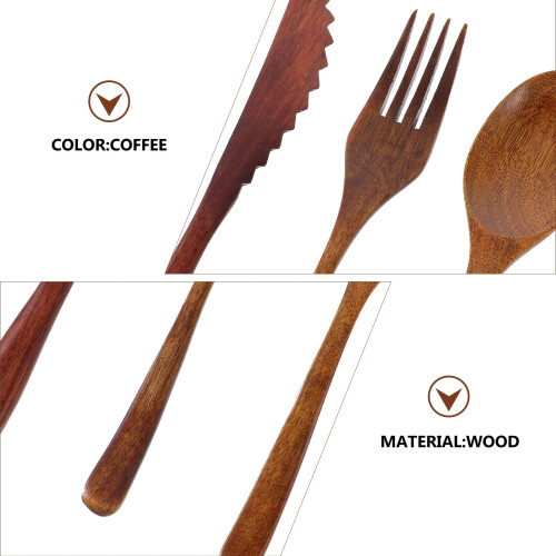 Ensemble de couverts en bois avec étui – 3 pièces 1