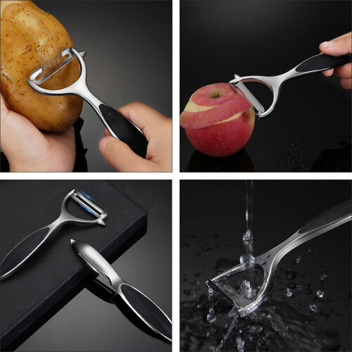 2-Pack Multipurpose Kitchen Fruit Peeler with Zinc Alloy Blade and Comfortable Ergonomic Handle 1