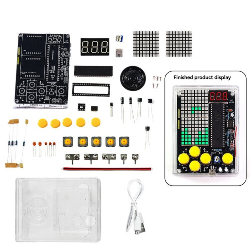 DIY Pixel Game Kit  Pixel Game Console met Voice Electronics DIY Soldeerproject Oefenset Solderen A 1