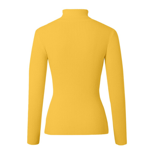 Gelber Damen-Rollkragenpullover, locker gestrickt 2