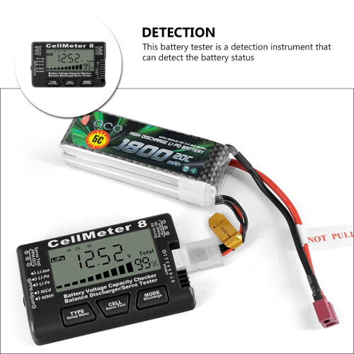 KALLORY 1Pack Automotive Battery Checker for Voltage Testing with LCD Backlight Black 9X5.8Cm 2
