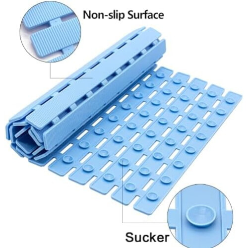 Antislip douchemat met zuignappen, TPE/PP, 27,5 x 15,7 cm 1