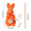 Orange Flocket Påskehare Julepynt, 20cm 3