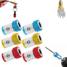 Universal Magnetizer/Demagnetizer Tool Set, 6pcs, 1/4" (6.35mm), Screw Removable for Drill, Compatible with Power Mag Bit Screwdriver Ring