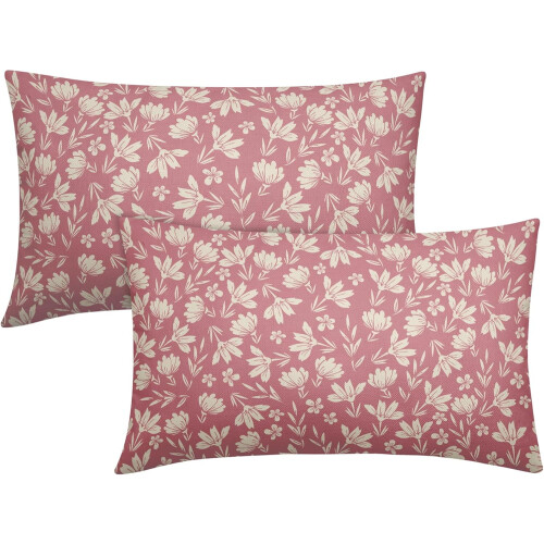 Conjunto de 2 capas de almofada vintage com estampa floral, 45x45cm (18x18 polegadas).
