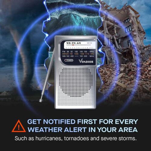 Raidió Aimsire NOAA Raidió Éigeandála Inaistrithe AM/FM2xAA 1