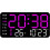 LED Wall Clock with Date Week Temperature Humidity Purple 1