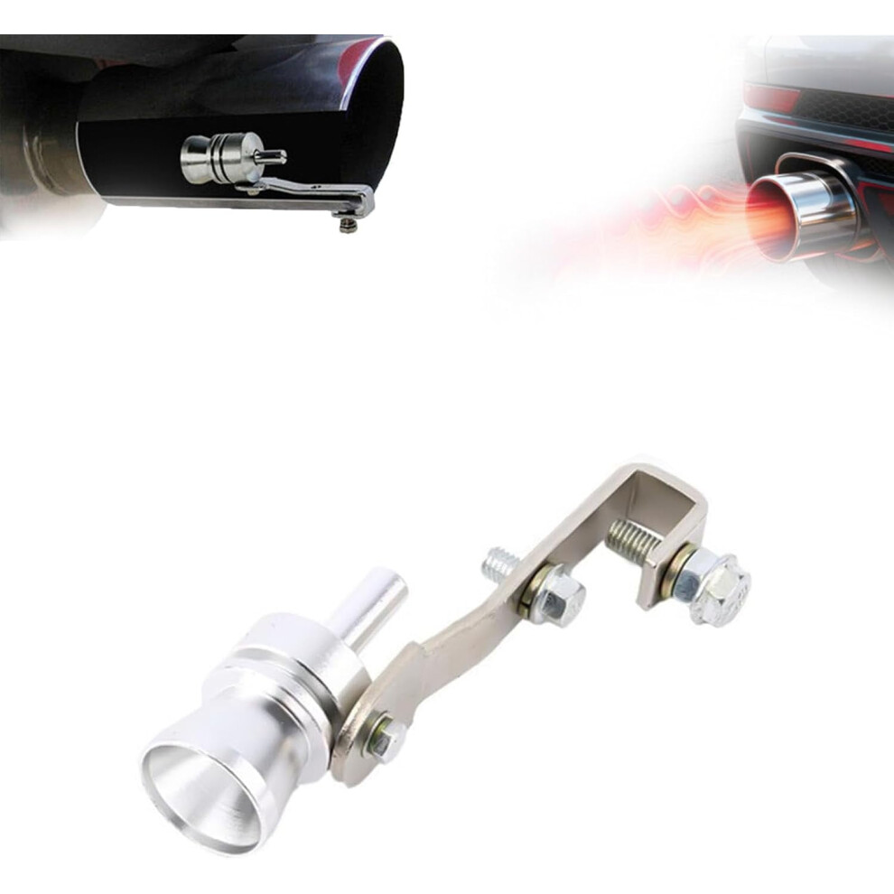 Oversized Exhaust Roar Maker Turbo Sound Whistle For Car/Motorcycle/Truck Muffler Pipe (, L) Silver 9489952106120