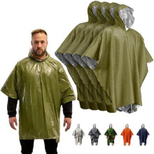 Emergency Poncho with Mylar Blanket Liner Waterproof