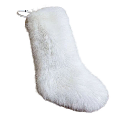 Brown Plush Christmas Stocking, Festive Mantel Decor 2