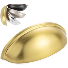 Bin Cup Drawer Pulls Brushed Gold 3 Inch 10 Pack