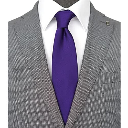 Extra Long Solid Tie for Men Big and Tall, 63 or 70 inch XL Plain Ties 1
