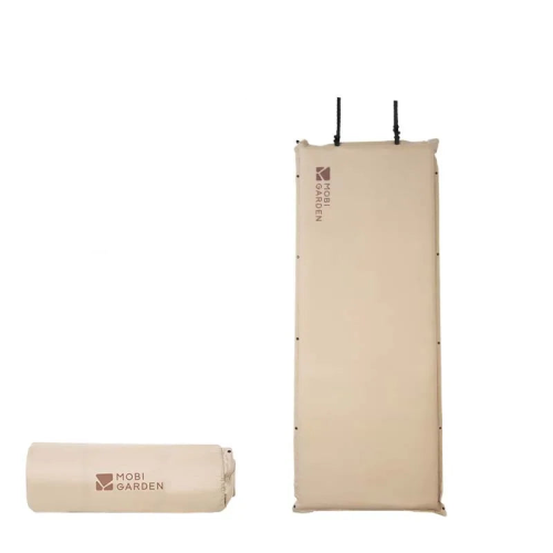 Inflatable Camping Air Mat Single with PU Foam Core Brown 1