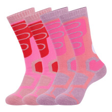 Calzini da sci per bambini in misto cotone, 2 paia, taglie 26-34