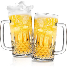 Beer Mug Set Crystal Handle 20oz 2-Pack