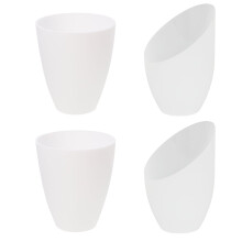 Lot de 4 abat-jour de rechange pour lampadaire LED, forme fer Ă cheval, blanc.