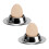 2Pcs Boiled Egg Holder Modern Design Egg Upright Stand for Brunch Use Home Users Silver 1
