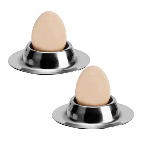 2Pcs Boiled Egg Holder Modern Design Egg Upright Stand for Brunch Use Home Users Silver