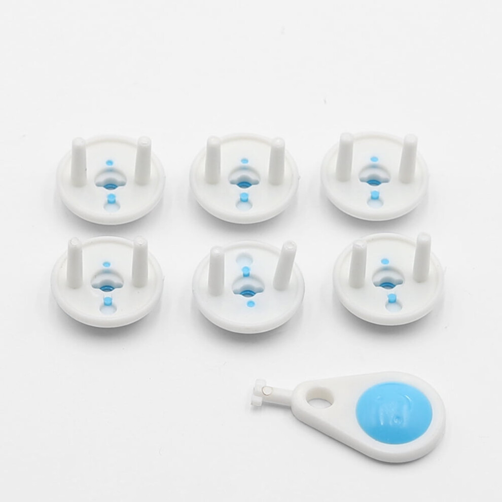MesaSe 6pcs EU Socket Cover Security Child Electric Socket Outlet Plug Two Phase Safe Lock Anti Shock Plugs Protector Cover Baby Safety