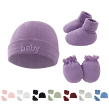 3Pcs/Set Baby Newborn Hats Mittens and Socks Set for Boys Girls Beanie Hat 0-6 Month