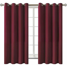 Blackout Curtains - Grommet Thermal Insulated Room Darkening Bedroom and Living Room Curtains, Set of 2 Curtain Panels (52 x 63 Inch, Burgundy)
