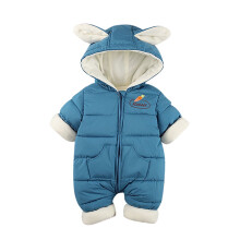 Toddler Baby Snowsuit Jumpsuit Winter Romper Girls Boys Snowsuits Hooded Cute Ear Winter Coat Jumpsuit for Kids 6-12 Months