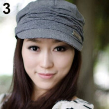 HEVIRGO4PCS Dame Mode Plisseret Kasket Hat Casual Udendørs Sport Rejse Solhat, Grå