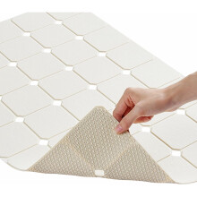 Rutschfeste Silikon-Badewannenmatte, beige, 45,7 x 71,1 cm