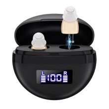 Rechargeable Digital Hearing Aids for Elderly, Nearly Invisible, Noise-Cancelling, BTE, Easy Control – Compatible with Hearing Loss Adults