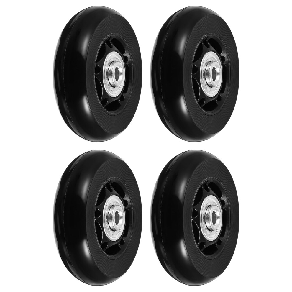 4Pcs Black Rubber Suitcase Caster Wheels With Quiet Mute Design And Strong Load 9180479694359