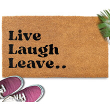 Wycieraczka powitalna Live Laugh Leave Welcome Matt Outdoor 30x17 cali, do zadaszonych powierzchni zewnętrznych, wycieraczka przed drzwi wejściowe