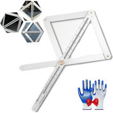 Premium Corner Angle Finder for Woodworking – Miter Saw Protractor & Bevel Gauge with Scales (Silver), compatible with miter saws