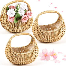 Panier demi-lune en rotin pour demoiselle d'honneur (lot de 3)