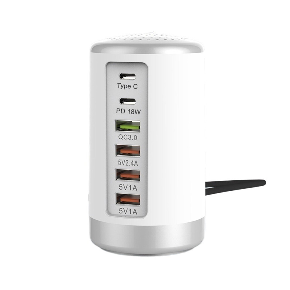 Usb Fast Charger Qc3.0 65W 6-Port Type-C Pd Charging Dock 9132278270753