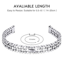 Γυναικείο λουράκι ρολογιού Diamond Link με ασημένιο λουράκι 17x1.2cm