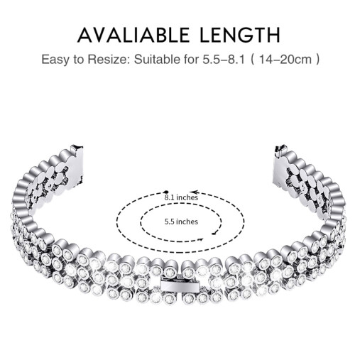 Γυναικείο λουράκι ρολογιού Diamond Link με ασημένιο λουράκι 17x1.2cm