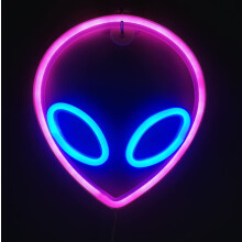 Luminária de parede LED com letreiro de néon, alimentada por USB, para decoração de quarto.