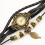 Women's retro faux leather leaf quartz watch 4