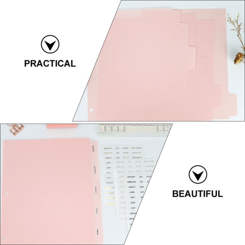 PP Blanka skrivbara pärmar med flikar (rosa, förpackning med 1