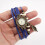 Women's retro faux leather leaf quartz watch 7