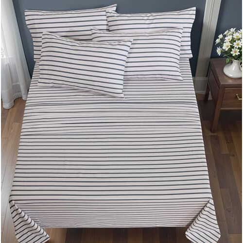 100% Cotton Flannel Sheet Set Queen 6-Piece 1